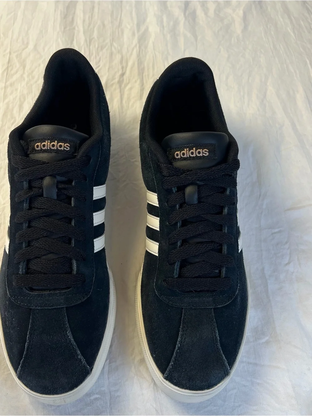 Adidas Neo Courtset Women’s sz11 Black Suede Sneakers AC7029 Y2K 90’s Skateboard